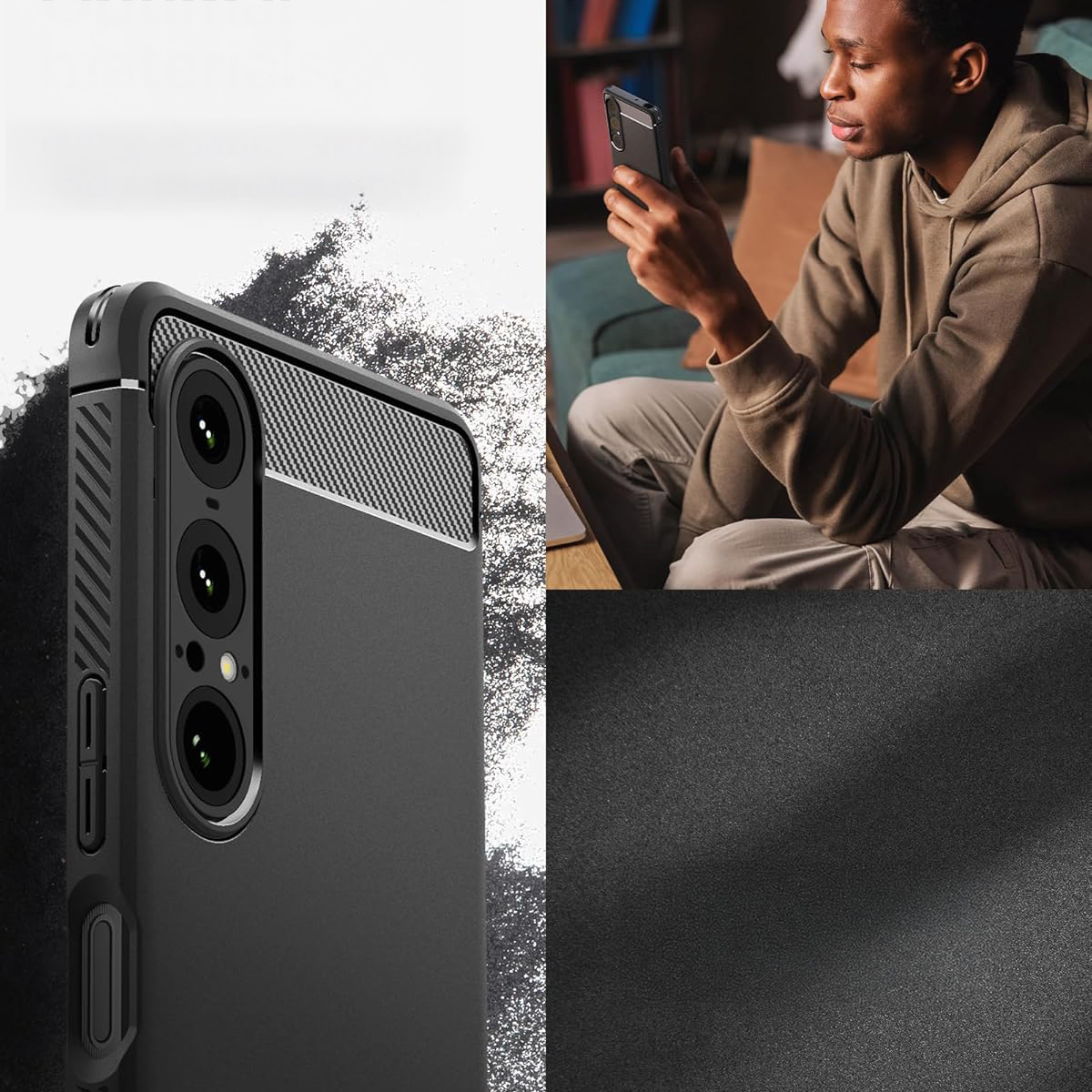 Etui Spigen Rugged Armor do Xperia 1 VII, czarne